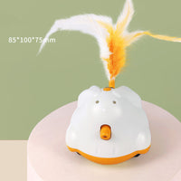 HKM-3523517 Dynamic USB Rechargeable Electric Infrared Cat Teaser with Adjustable Laser and Feathered Heads