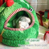 HKM-3524925 Cozy Green Tea Yurt Cat Nest with Removable Washable Cover