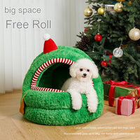 HKM-3524925 Cozy Green Tea Yurt Cat Nest with Removable Washable Cover