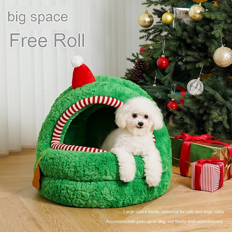 HKM-3524925 Cozy Green Tea Yurt Cat Nest with Removable Washable Cover
