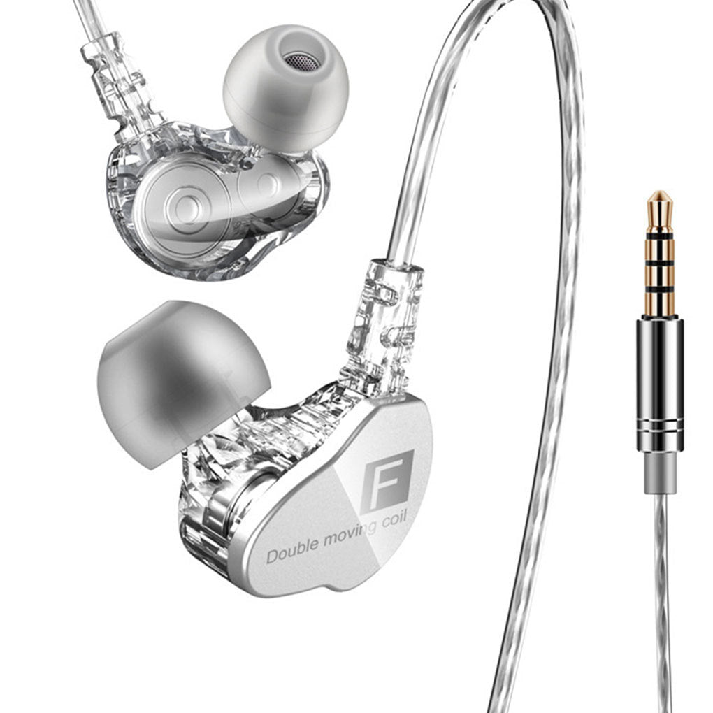 HKM-352531 Double Moving-Coil Wired Earphones with In-Line Control - 125.5cm Length, 3.5mm Plug, 96dB Sensitivity, 20-20kHz Frequency Response