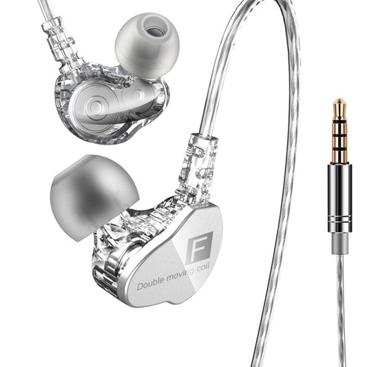 HKM-352531 Double Moving-Coil Wired Earphones with In-Line Control - 125.5cm Length, 3.5mm Plug, 96dB Sensitivity, 20-20kHz Frequency Response