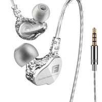 HKM-352531 Double Moving-Coil Wired Earphones with In-Line Control - 125.5cm Length, 3.5mm Plug, 96dB Sensitivity, 20-20kHz Frequency Response