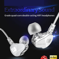 HKM-352531 Double Moving-Coil Wired Earphones with In-Line Control - 125.5cm Length, 3.5mm Plug, 96dB Sensitivity, 20-20kHz Frequency Response
