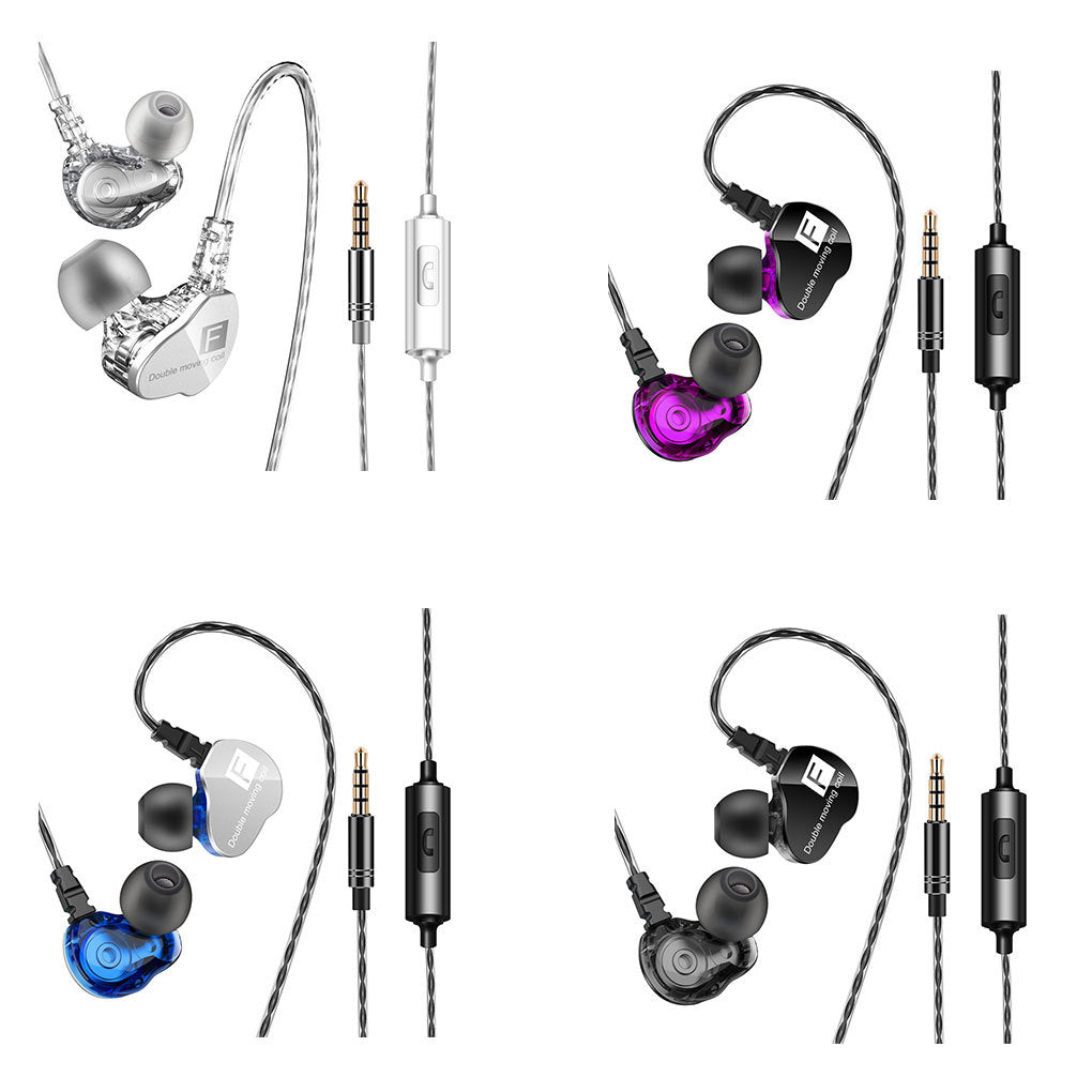 HKM-352531 Double Moving-Coil Wired Earphones with In-Line Control - 125.5cm Length, 3.5mm Plug, 96dB Sensitivity, 20-20kHz Frequency Response