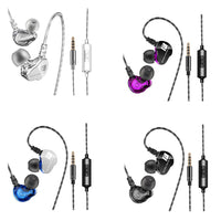 HKM-352531 Double Moving-Coil Wired Earphones with In-Line Control - 125.5cm Length, 3.5mm Plug, 96dB Sensitivity, 20-20kHz Frequency Response