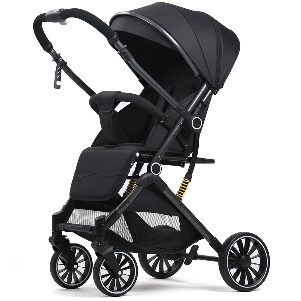 HKM-352531 Luxury Two-Way Push Lightweight Stroller for Newborns - Foldable Travel Baby Trolley Pram
