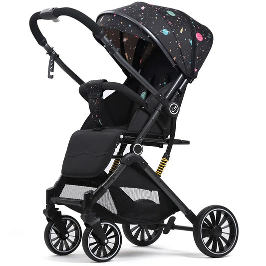 HKM-352531 Luxury Two-Way Push Lightweight Stroller for Newborns - Foldable Travel Baby Trolley Pram
