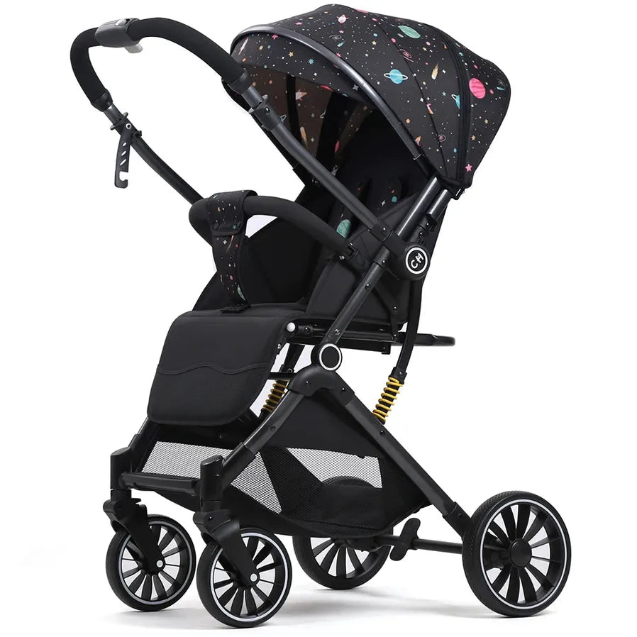HKM-352531 Luxury Two-Way Push Lightweight Stroller for Newborns - Foldable Travel Baby Trolley Pram