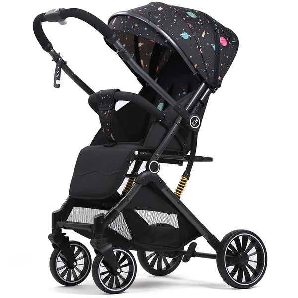 HKM-352531 Luxury Two-Way Push Lightweight Stroller for Newborns - Foldable Travel Baby Trolley Pram