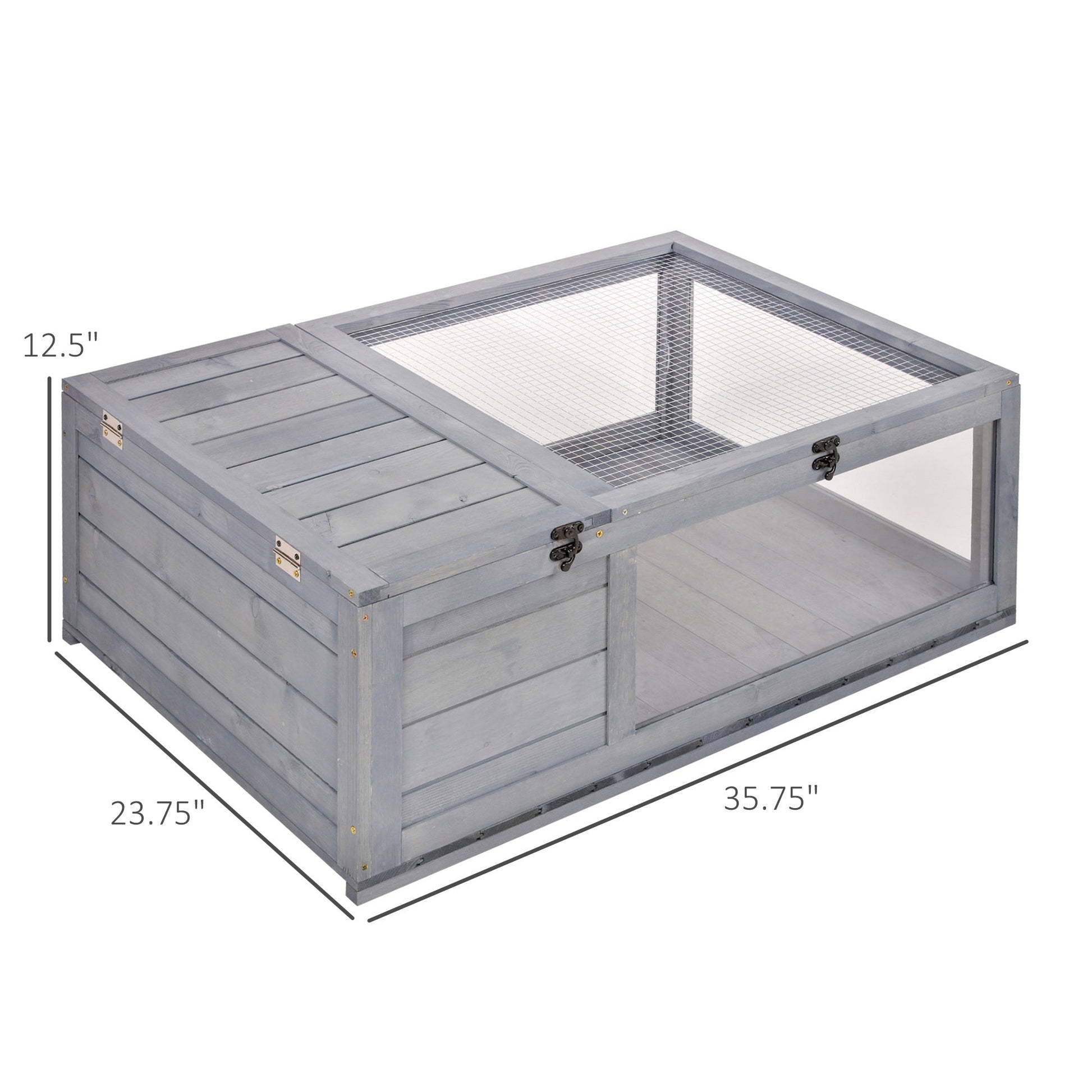 HKM-3526333 3-Window Reptile Cage with Slide-Out Tray for Turtles and Small Animals