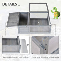 HKM-3526333 3-Window Reptile Cage with Slide-Out Tray for Turtles and Small Animals