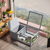 HKM-3526333 3-Window Reptile Cage with Slide-Out Tray for Turtles and Small Animals