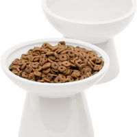 HKM-3526845 Elevated Extra Wide Ceramic Cat Food and Water Bowls for Better Digestion and Whisker Comfort
