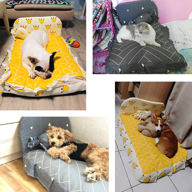 HKM-3527101 Cozy Teddy Small Dog and Cat Bed - Soft PP Cotton, Multiple Sizes Available
