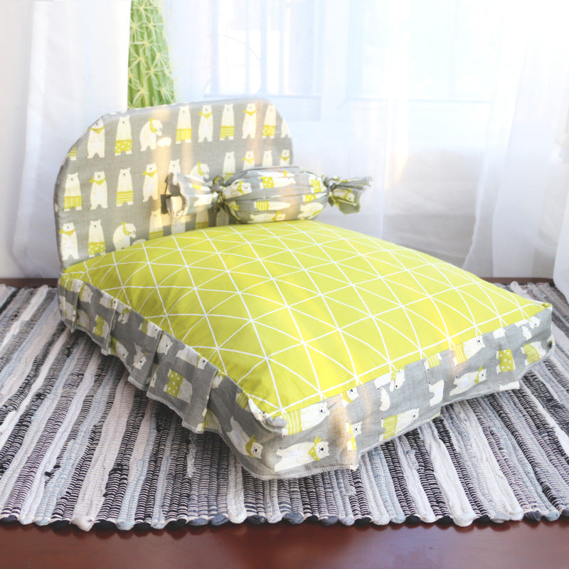HKM-3527101 Cozy Teddy Small Dog and Cat Bed - Soft PP Cotton, Multiple Sizes Available