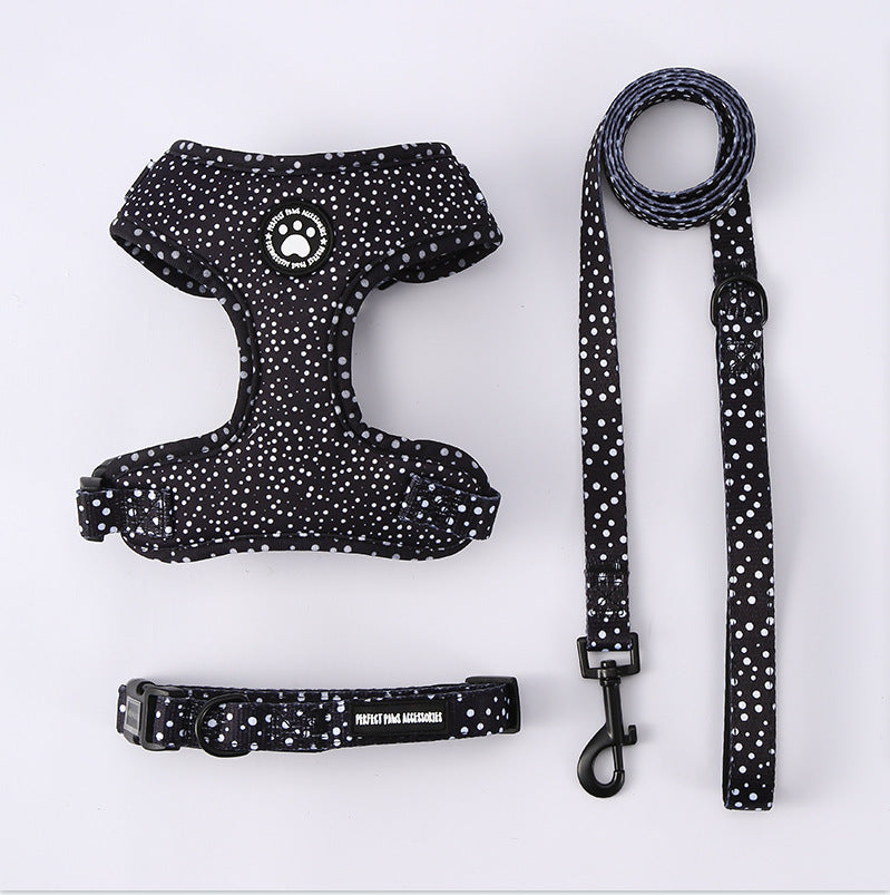 HKM-3527229 Adjustable Dog Breast Strap with Leash and Collar - Multiple Colors Available