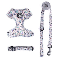 HKM-3527229 Adjustable Dog Breast Strap with Leash and Collar - Multiple Colors Available