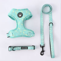 HKM-3527229 Adjustable Dog Breast Strap with Leash and Collar - Multiple Colors Available