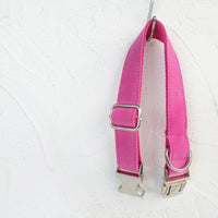 HKM-3528253 Pink Velvet Adjustable Dog Collar - Comfortable Polyester Pet Leash for XS to XL Sizes