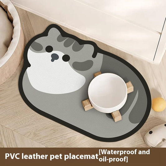 HKM-3530301 Cartoon Pet Leather Placemat ¨C Wear-Resistant Disposable PVC Pad in Various Colors