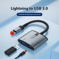 HKM-353043 Lightning to USB Charging Adapter Cable for Compatible Devices with Braided Armor Wire