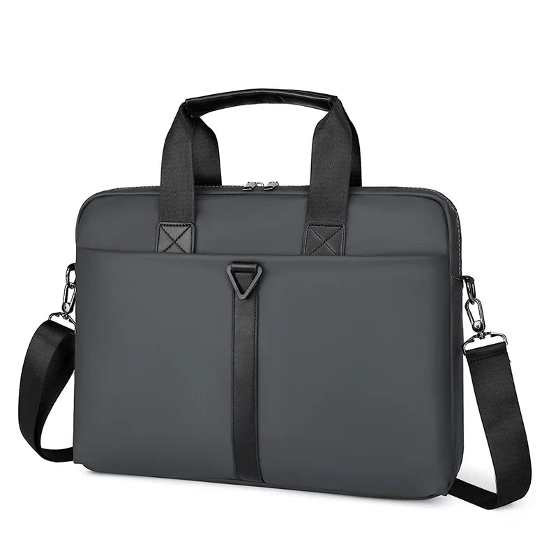 HKM-353043 Waterproof 15-Inch Crossbody Messenger Bag for Men, Micro Leather Laptop Briefcase