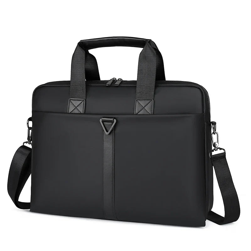 HKM-353043 Waterproof 15-Inch Crossbody Messenger Bag for Men, Micro Leather Laptop Briefcase