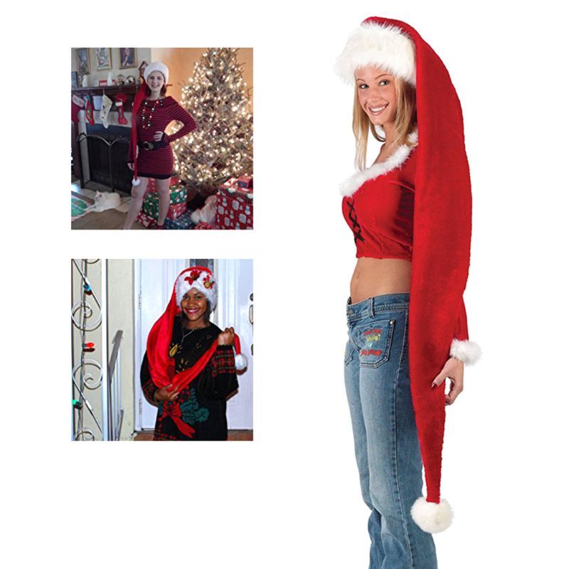 HKM-353107 Extra Long Christmas Hat for Adults - 155cm x 30cm, Perfect Holiday Accessory