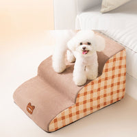 HKM-3531709 Removable Sponge Pet Stairs for Small Dogs - Corduroy and Velvet Design, 40 x 72 x 40 cm