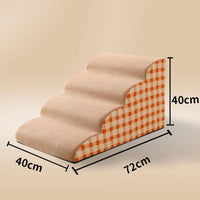 HKM-3531709 Removable Sponge Pet Stairs for Small Dogs - Corduroy and Velvet Design, 40 x 72 x 40 cm