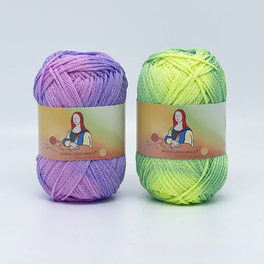 HKM-353171 Cotton Yarn Ball for DIY Weaving - Handmade Temperature Change Wool in Green