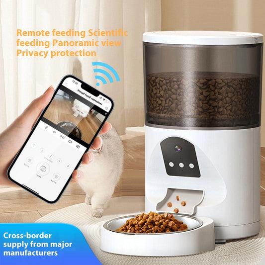 HKM-3532221 Smart Visual Pet Feeder with Remote Control and HD Wide Angle 2K Camera for Dogs and Cats, 6L Capacity
