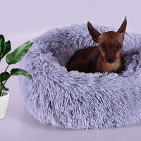 HKM-3532477 Plush Round Pet Nest Pad - Detachable & Washable Comfort for Cats and Dogs