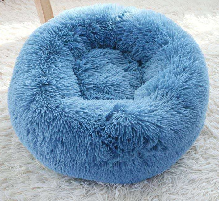 HKM-3532477 Plush Round Pet Nest Pad - Detachable & Washable Comfort for Cats and Dogs