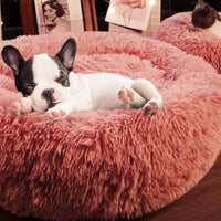 HKM-3532477 Plush Round Pet Nest Pad - Detachable & Washable Comfort for Cats and Dogs