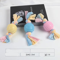 HKM-3535037 Cotton Rope Dog Chew Toy - Multi-Color Textured Design for Clean Teeth