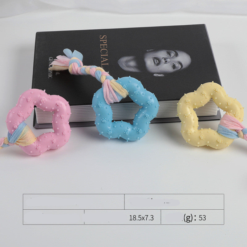 HKM-3535037 Cotton Rope Dog Chew Toy - Multi-Color Textured Design for Clean Teeth