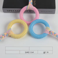 HKM-3535037 Cotton Rope Dog Chew Toy - Multi-Color Textured Design for Clean Teeth