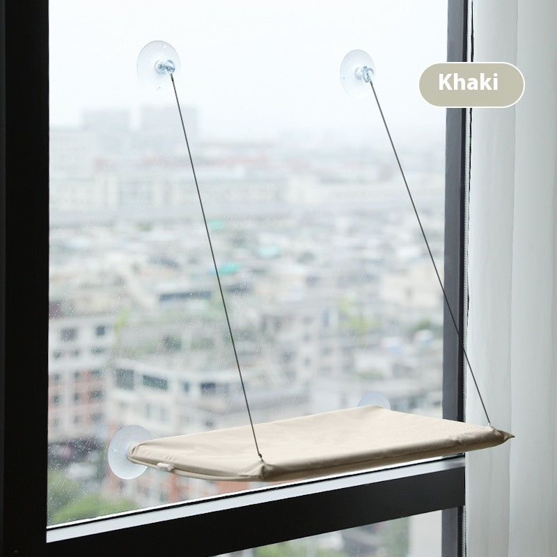 HKM-3535805 Window Cat Hammock with Suction Cups - Soft Cloth Sun-Soaked Swing for Cats