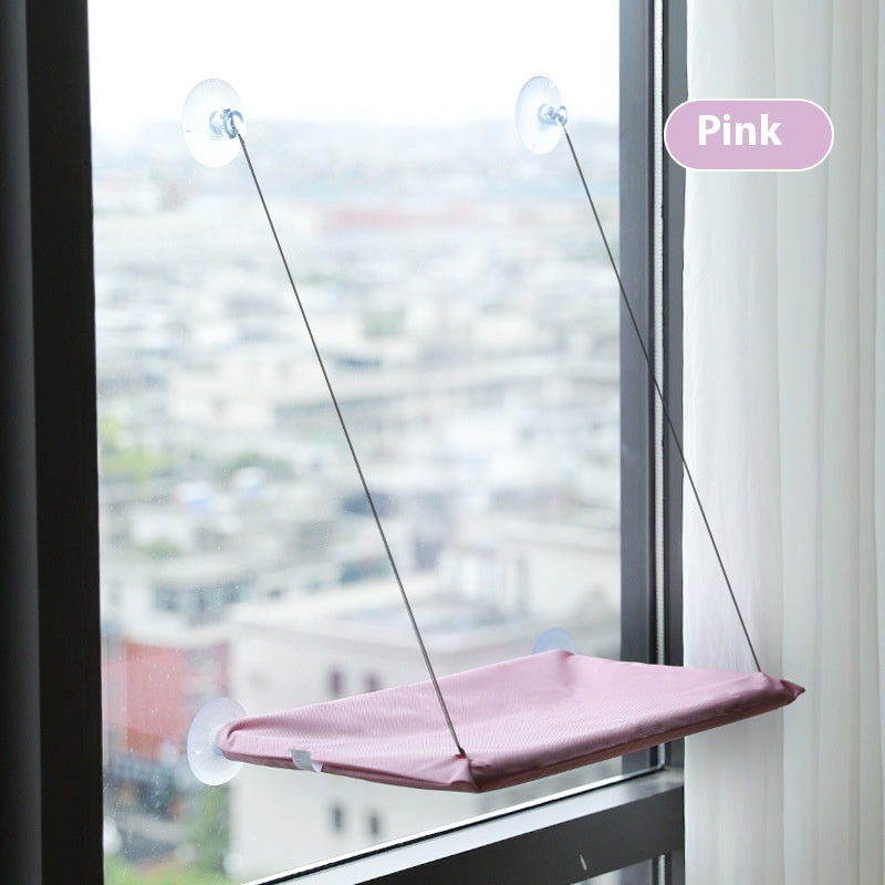 HKM-3535805 Window Cat Hammock with Suction Cups - Soft Cloth Sun-Soaked Swing for Cats