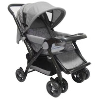 HKM-353683 Lightweight Foldable Travel Stroller with Two-Way Push Feature and Removable Dinner Plate, 3-in-1 Design