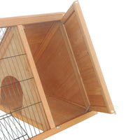 HKM-3537853 Outdoor 46" x 24" Wooden A-Frame Rabbit Hutch with Run and Ventilation for Small Animals