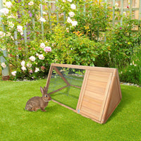 HKM-3537853 Outdoor 46" x 24" Wooden A-Frame Rabbit Hutch with Run and Ventilation for Small Animals
