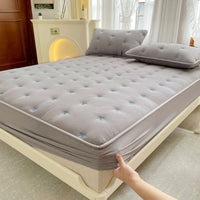 HKM-353811 Cotton Fitted Mattress Cover with Geometric Pattern in Various Sizes