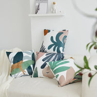 HKM-353875 Green Plant Style Plush Cushion Cover - 45x45cm