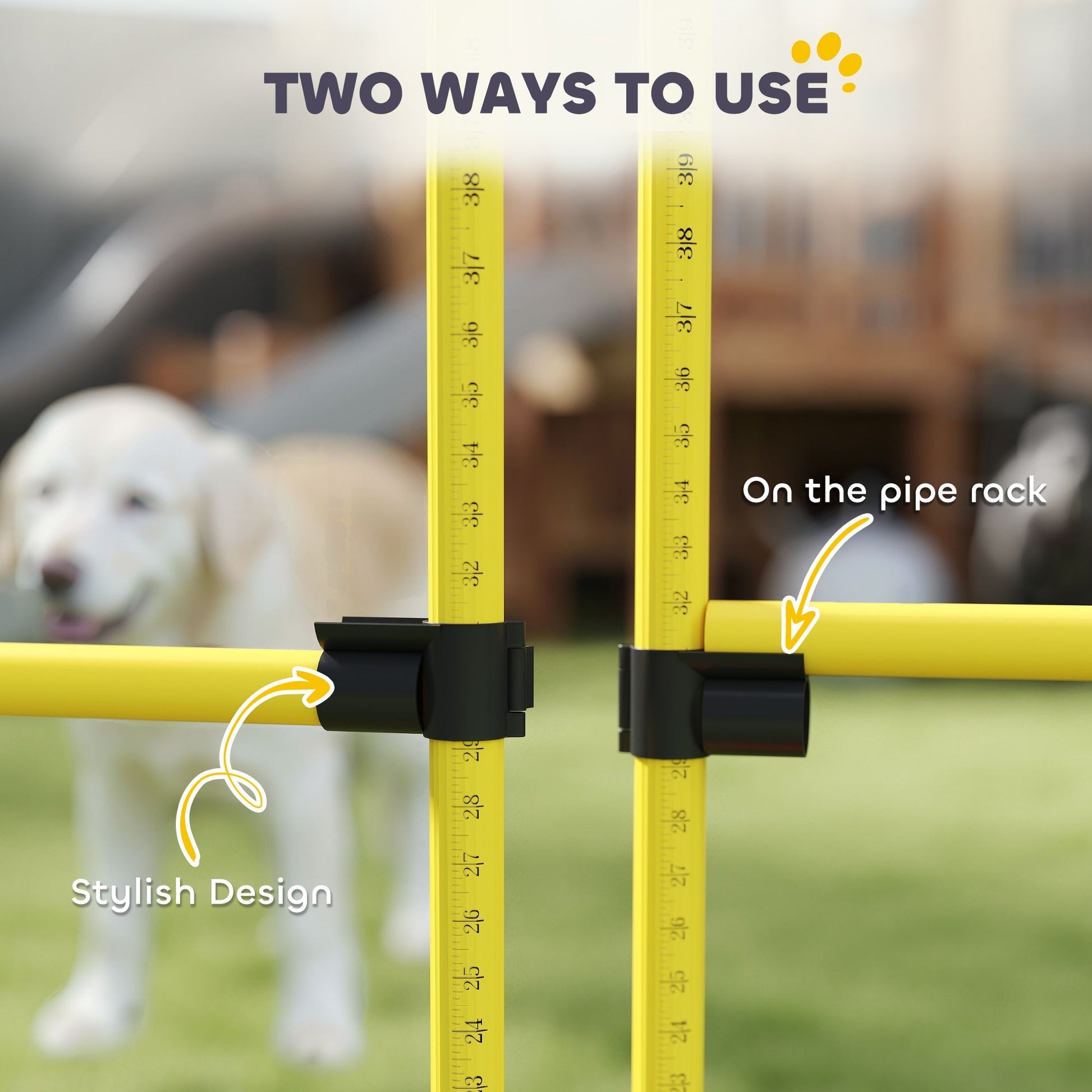 HKM-3539005 Adjustable Dog Agility Jump Set with Carry Bag - 4 Piece Course for Training and Exercise