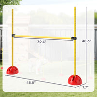 HKM-3539005 Adjustable Dog Agility Jump Set with Carry Bag - 4 Piece Course for Training and Exercise