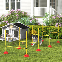 HKM-3539005 Adjustable Dog Agility Jump Set with Carry Bag - 4 Piece Course for Training and Exercise