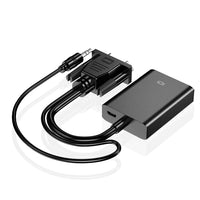HKM-354003 VGA to HDMI Adapter with 3.5mm Audio Output for PC, Laptop, and Projector - Supports 1080P Resolution